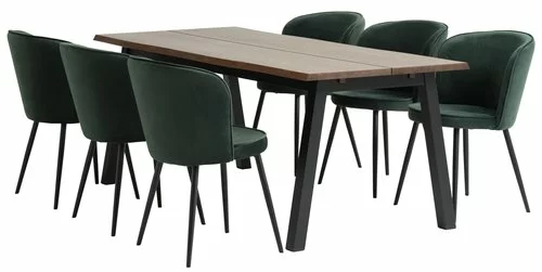 SKOVLUNDE L200 Bord Mörk Ek + 4 RISSKOV Stol Mörkgrön 4 SKOVLUNDE L200 Bord Mörk Ek + 4 RISSKOV Stol Mörkgrön - Bild 2