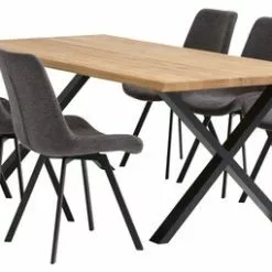 ROSKILDE L200 Natur Ek + 4 HYGUM Grå 7 ROSKILDE L200 Natur Ek + 4 HYGUM Grå -Sovrum Rea 186612