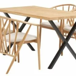 ROSKILDE L140 Natur Ek + 4 ARNBORG Ek/creme