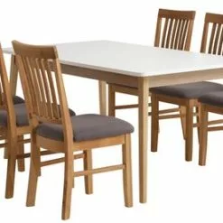 GAMMELGAB L160/200 Bord + 4 HAGE Stol Grå/ek -Sovrum Rea 186894