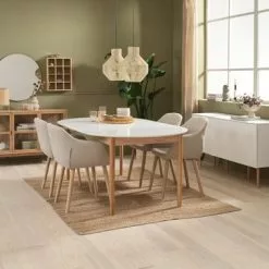MARSTRAND Ø110 Bord Vit + 4 ADSLEV Stol Beige 6 MARSTRAND Ø110 Bord Vit + 4 ADSLEV Stol Beige -Sovrum Rea 186937 2