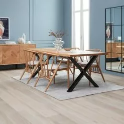 ROSKILDE L200 Natur Ek + 4 ARNBORG Ek/creme -Sovrum Rea 186947