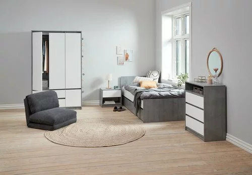 Sängram BILLUND 90x200 Vit/betong 4 Sängram BILLUND 90x200 Vit/betong - Bild 2