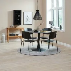 JYSK Internal Matbord RINGSTED Ø100 Svart Ask -Sovrum Rea 188043 2