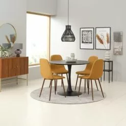 JYSK Internal Matbord RINGSTED Ø100 Svart Ask -Sovrum Rea 188054 2