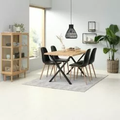 JYSK Internal Matstol JONSTRUP Svart Konstläder/ekfärgad -Sovrum Rea 189160 1