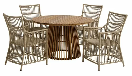 HOLTE Ø120 Bord Hårdträ + 4 FJELLERUP Stol Natur 4 HOLTE Ø120 Bord Hårdträ + 4 FJELLERUP Stol Natur - Bild 2