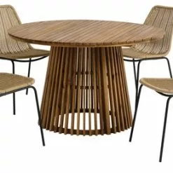 HOLTE Ø120 Bord Hårdträ + 4 PANDUMBRO Stol Natur 5 HOLTE Ø120 Bord Hårdträ + 4 PANDUMBRO Stol Natur -Sovrum Rea 198971