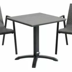 JUTLANDIA HOBRO L70 Bord Grå + 2 DOVERODDE Stol Grå -Sovrum Rea 199136