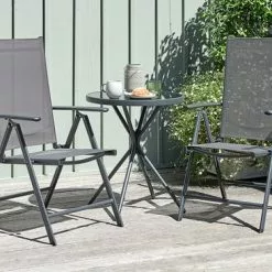 RADSTRUP Ø60 Bord Svart + 2 MELLBY Positionsstol Svart