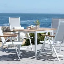 JUTLANDIA RAMTEN L75/126 Bord Hårdträ + 4 SLITE Stol Vit