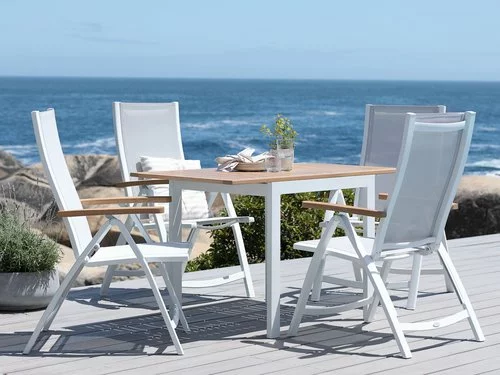 JUTLANDIA RAMTEN L75/126 Bord Hårdträ + 4 SLITE Stol Vit 3 JUTLANDIA RAMTEN L75/126 Bord Hårdträ + 4 SLITE Stol Vit