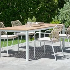 JUTLANDIA RAMTEN L206 Bord Hårdträ + 4 FASTRUP Stol Vit