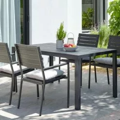 JUTLANDIA MADERUP L150 Bord Svart + 4 PADHOLM Stol Svart