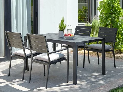 JUTLANDIA MADERUP L150 Bord Svart + 4 PADHOLM Stol Svart 3 JUTLANDIA MADERUP L150 Bord Svart + 4 PADHOLM Stol Svart