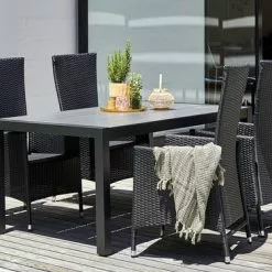 JUTLANDIA HAGEN L160 Bord Grå + 4 SKIVE Stol Svart