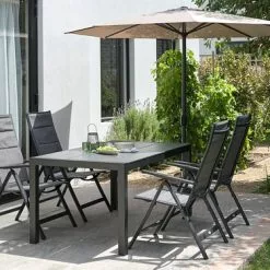 JUTLANDIA HAGEN L160 Bord Grå + 4 MYSEN Stol Grå