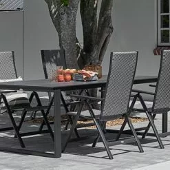 JUTLANDIA KOPERVIK L215 Bord Grå + 4 UGLEV Positionsstol Grå