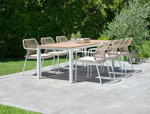 JUTLANDIA RAMTEN L206 Bord Hårdträ + 4 FASTRUP Stol Vit 5 JUTLANDIA RAMTEN L206 Bord Hårdträ + 4 FASTRUP Stol Vit - Bild 3