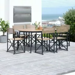 JUTLANDIA TAGEHOLM L120/170 Bord Natur + 4 NAGELSTI Klappstol Svart -Sovrum Rea 201768