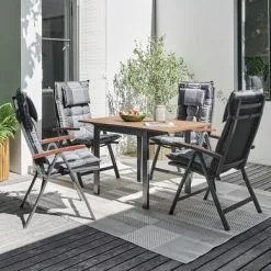 JUTLANDIA YTTRUP L75/126 Bord Hårdträ + 4 LIMHAMN Positionsstol Grå -Sovrum Rea 202617