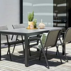 JUTLANDIA HAGEN L160 Bord Grå + 4 DOVERODDE Stapelstol Grå