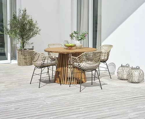 HOLTE Ø120 Bord Hårdträ + 4 ILDERHUSE Stol Natur 6 HOLTE Ø120 Bord Hårdträ + 4 ILDERHUSE Stol Natur - Bild 4