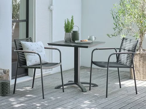 JUTLANDIA HOBRO L70 Bord Svart + 2 NABE Stol Svart 3 JUTLANDIA HOBRO L70 Bord Svart + 2 NABE Stol Svart