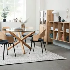 Royal Oak Matstol HVIDOVRE Ek/svart Tyg -Sovrum Rea 204959