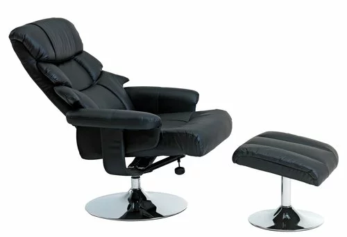 Fåtölj M/fotpall HASSELAGER Svart 4 Fåtölj M/fotpall HASSELAGER Svart - Bild 2