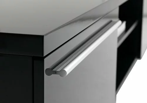 TV-bänk AAKIRKEBY 2 Lådor Svart Högglans 5 TV-bänk AAKIRKEBY 2 Lådor Svart Högglans - Bild 3