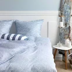 JYSK Påslakanset FREDERIKKE Satin 150x210 Blå/vit 7 JYSK Påslakanset FREDERIKKE Satin 150x210 Blå/vit -Sovrum Rea 75509