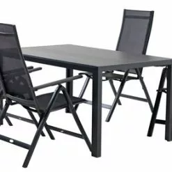 JUTLANDIA MADERUP L150 Bord Svart + 4 LOMMA Positionsstol Svart 5 JUTLANDIA MADERUP L150 Bord Svart + 4 LOMMA Positionsstol Svart -Sovrum Rea 80212