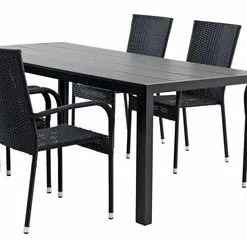 JUTLANDIA MADERUP L205 Bord Svart + 4 GUDHJEM Stol Svart 11 JUTLANDIA MADERUP L205 Bord Svart + 4 GUDHJEM Stol Svart -Sovrum Rea 80214