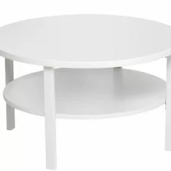 Soffbord SKIBBY Ø80 M/hylla Vit