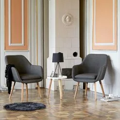 JYSK Internal Fåtölj UDSBJERG Grått Tyg/ek -Sovrum Rea 87514