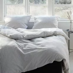 KRONBORG Påslakanset SUS Garnfärgat 150x210 Grå -Sovrum Rea 92454