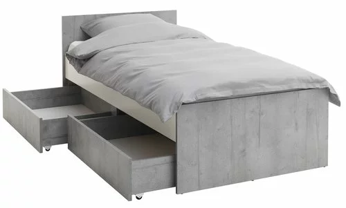 Sängram BILLUND 90x200 Vit/betong 5 Sängram BILLUND 90x200 Vit/betong - Bild 3