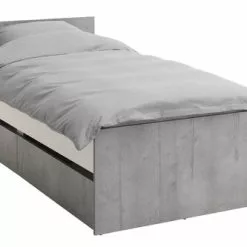 Sängram BILLUND 90x200 Vit/betong