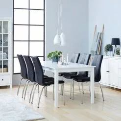 JYSK Internal Matstol HAVNDAL Svart Konstläder/krom -Sovrum Rea 99933 1